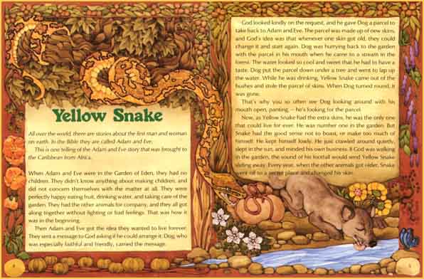 Yellow snake steals from dog