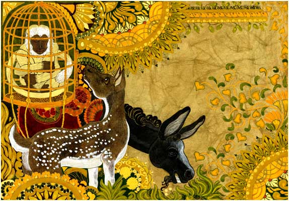 monkey, hind and mule