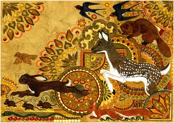 Hare, hind and beaver