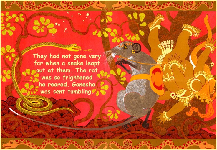 Rat demon is frightened by a snake